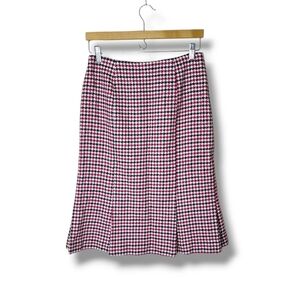 Talbots Wool Houndstooth Skirt 4 Vintage A-Line Preppy Holiday Old Money Classic